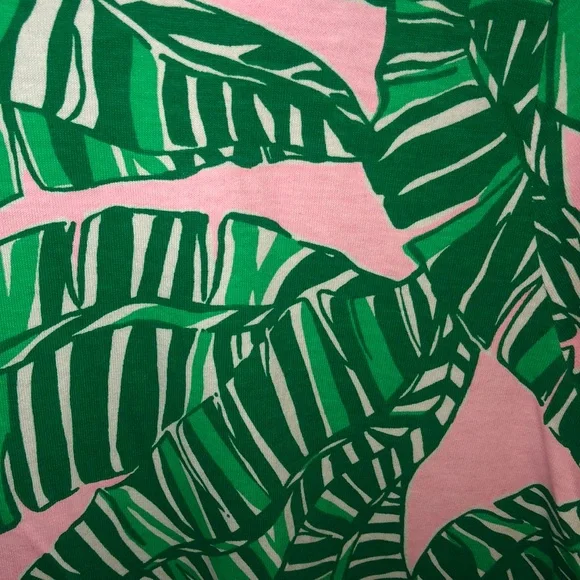 Lilly Pulitzer Hallie Short Sleeve Dress Conch Shell Pink Let’s Go Bananas Large - Picture 3 of 9